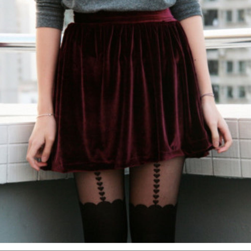 Rolla Coster Velvet Burgundy Circle Skirt - Picture 2 of 5